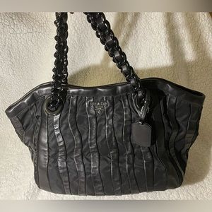Prada Tessuto Nappa Waves Tote Bag